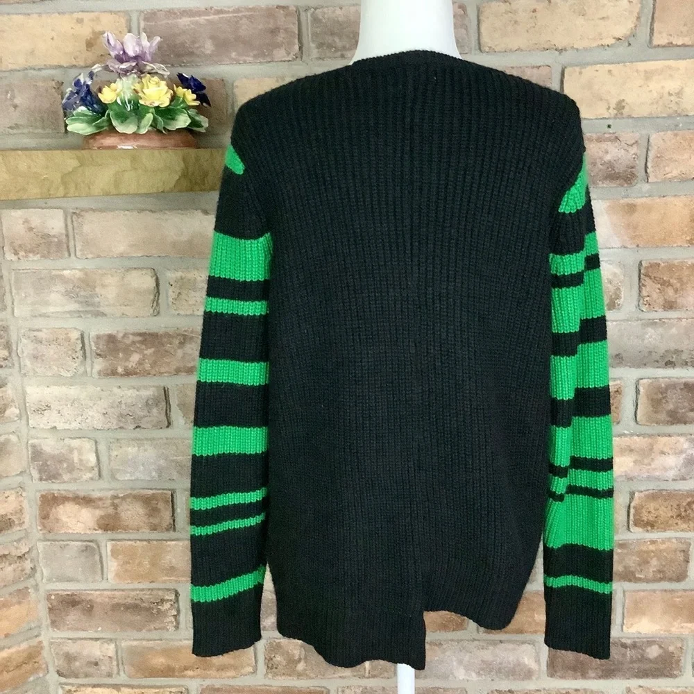 NINE WEST Striped Asymmetrical Knit Sweater SZ-L - Picture 2 of 9